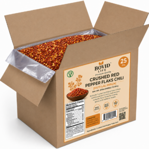 Bovid Life Crushed Red Pepper Flakes Chilli (Pizza Type Cut) 160oz (10lbs) 4.54kg Bulk Box ~ All Natural, No Color added, Gluten Friendly | Vegan | NON-GMO | Kosher | No Salt or fillers